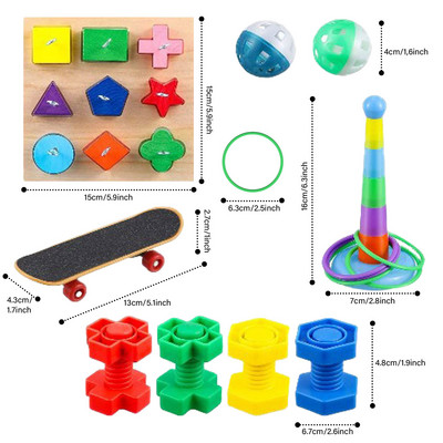 5 tk lindpapagoi treeningmänguasjade komplekt sisaldab puidust klotsist puslemänguasi korvpalli virnastamisrõngad rula mutrid ja poldid mänguasi