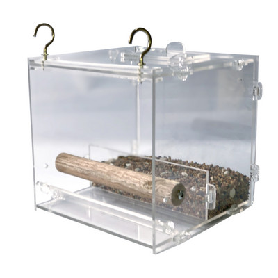 Ακρυλικός τροφοδότης πουλιών Διαφανές κουτί φαγητού για παπαγάλους αδιάβροχο Cup Bird Automatic Feeder Bird Cage Accessories