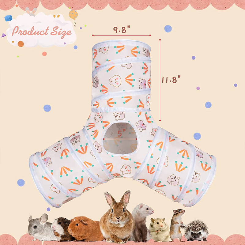 Kiškučių tuneliai ir vamzdeliai Sulankstomi morkų zuikių slėptuvės itin dideli mažų gyvūnų tunelio žaislai nykštukiniams triušiams zuikiams jūrų kiaulytėms