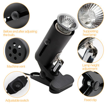 UVA+UVB комплект лампи за домашни любимци, влечуги, керамичен държач за лампи с щипка, костенурка, комплект UV нагревателни лампи, костенурки, гущер, осветление 220V