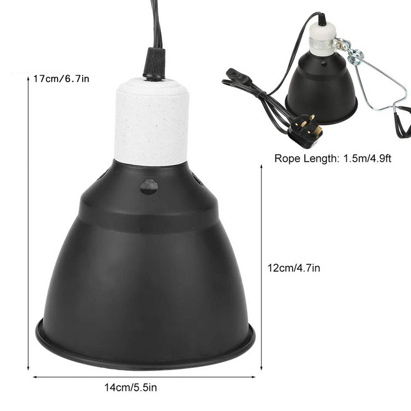 Suport pentru abajur pentru reptile UVA UVB Suport pentru bec de încălzire UVB pentru broasca testoasă, far cu clemă, pentru pui broască țestoasă.