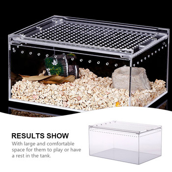 Кутия за размножаване на влечуги Резервоар за хранене Терариум Spiderclear Turtle Habitat Прозрачна акрилна змийска кожа Голям калъф за насекоми Live