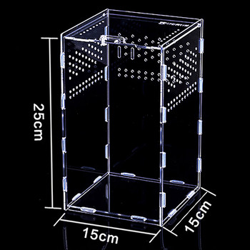 Διαφανές ακρυλικό κουτί τροφοδοσίας ερπετών Insect Box Mantis Breeding Box Insect Reptile Cage Terrarium Feeding Box Νέο