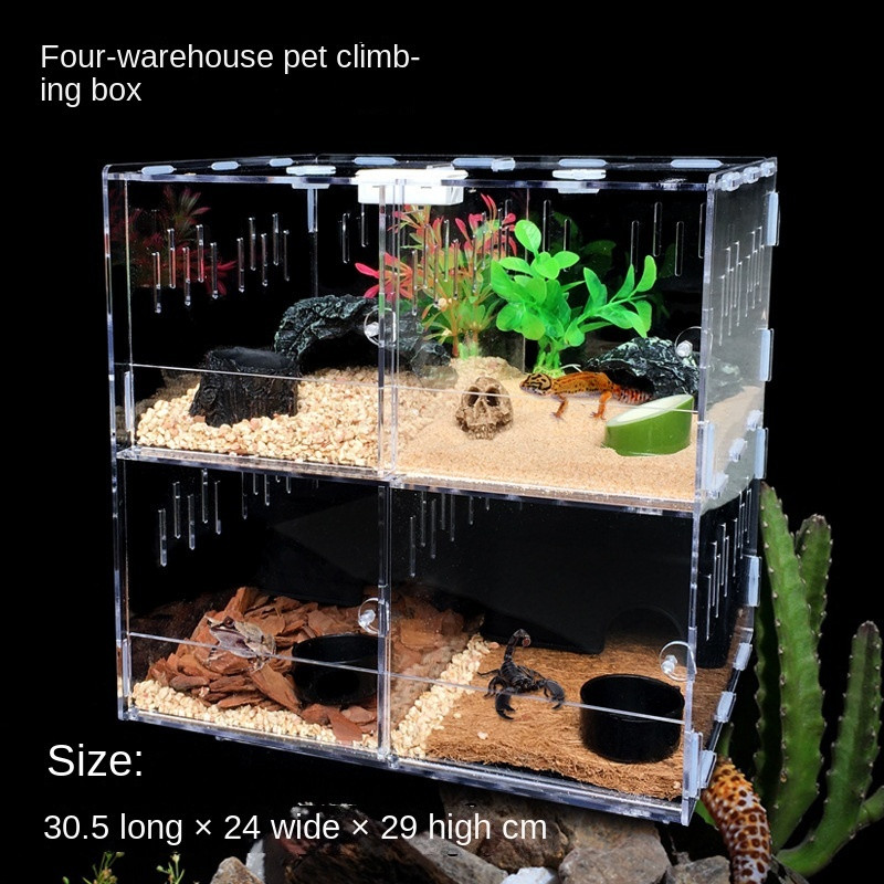 Cutie acrilică transparentă pentru decorarea reptilelor pentru animale de companie Cutie acrilică pentru hrănire pentru reptile pentru cățărare furnici cutie pentru hrănire pentru animale de companie Decorare fermă