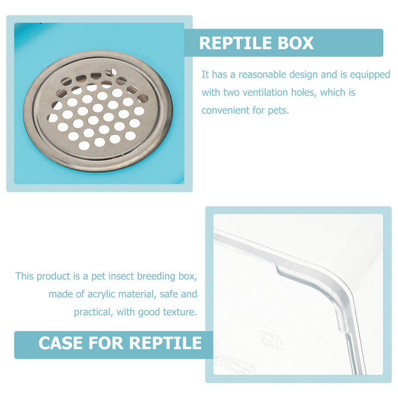 Cutie Reptile Terariu Păianjen Purtător de hrănire Încintă pentru șarpe Container Habitat Creșterea tarantulei Păstrătorul de melci Țestoasa Broasca insectă