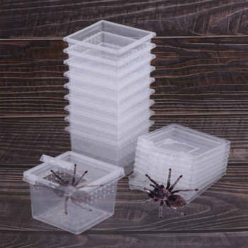Кутия за размножаване на паяци Пластмасов прозрачен терариум за влечуги Местообитание за скорпиони Паяк Костенурка Гущер Къща за насекоми Кутия за хранене