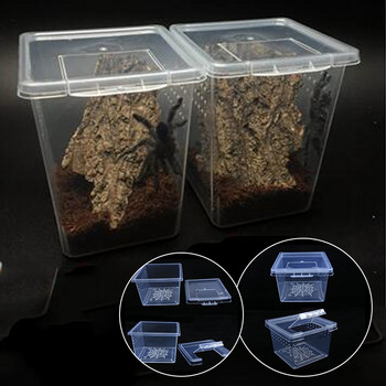 Κουτί αναπαραγωγής αράχνης Πλαστικό διαφανές Reptileterrarium Habitatfor Scorpion Spider Tortoise Lizard Εντόμων Σπίτι Θήκη διατροφής