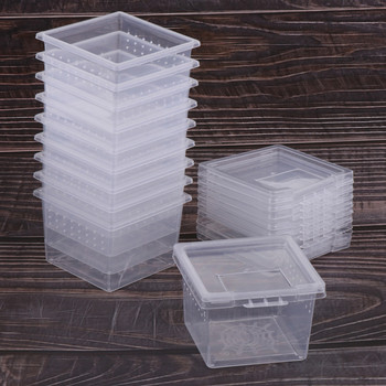 Кутия за размножаване на паяци Пластмасов прозрачен терариум за влечуги Местообитание за скорпиони Паяк Костенурка Гущер Къща за насекоми Кутия за хранене