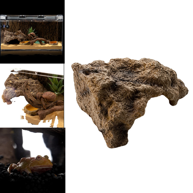 Umjetna špilja za skrivanje reptila Ukras za sklonište Špilja za odmor za akvarij Gušter Zmija Kornjača Sakrij Špilja za odmor Kuća za gmazove