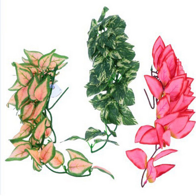 1/3/4 τεμ. Ερπετοειδών Φυτά 30 εκ. Ψεύτικα φύλλα Διακόσμηση βιότοπων Terrarium Rattan for Geckos Lizards Reptile Habitat Decor