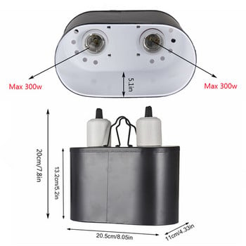 Reptile Lamp Double Lamp Dome UVB Double Light Head Turtle Lizard Reptile Double Head Heating Lamp Dome συνδυασμός κιτ αξεσουάρ