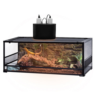 Reptile Lamp Double Lamp Dome UVB Double Light Head Turtle Lizard Reptile Double Head Heating Lamp Dome συνδυασμός κιτ αξεσουάρ
