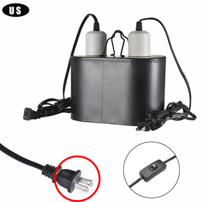 Reptile Lamp Double Lamp Dome UVB Double Light Head Turtle Lizard Reptile Double Head Heating Lamp Dome συνδυασμός κιτ αξεσουάρ