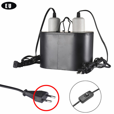 Reptile Lamp Double Lamp Dome UVB Double Light Head Turtle Lizard Reptile Double Head Heating Lamp Dome συνδυασμός κιτ αξεσουάρ