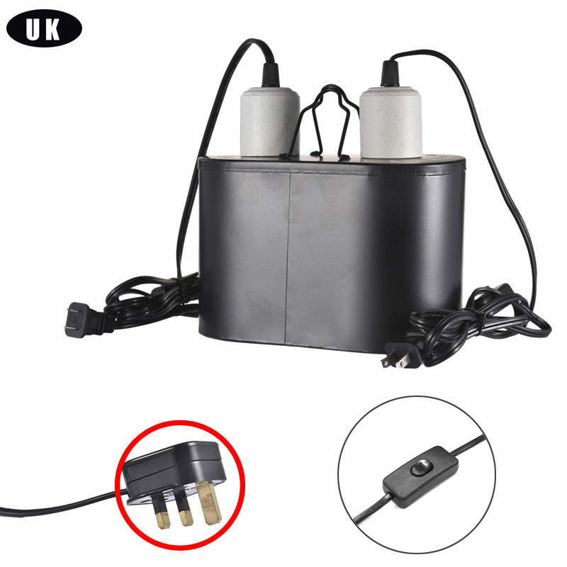 Reptile Lamp Double Lamp Dome UVB Double Light Head Turtle Lizard Reptile Double Head Heating Lamp Dome συνδυασμός κιτ αξεσουάρ