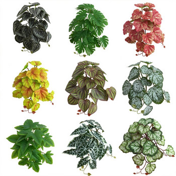 Τεχνητά ερπετά φυτά Terrarium Ρεαλιστικά τροπικά φύλλα Φυτό δεξαμενής για γενειοφόρους δράκους Χελώνες Δεντροβάτραχοι 10 στυλ