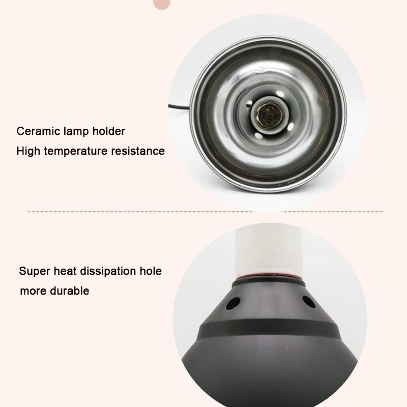 EU Plug Dome Reptile Lamp for Tortoise Lizard Frog Snake Fixture Reptile UVB υπέρυθρο φως Καλή απαγωγή θερμότητας για ερπετό