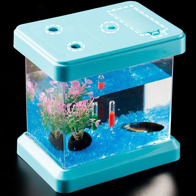 Mini värviline värvimuutev eemaldatav lauaarvuti haljastuskast kalakilpkonnadele roomajatele