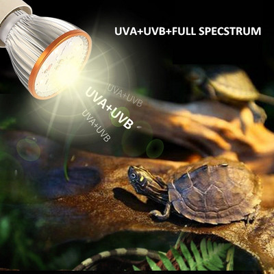 UVA UVB Reptile Light Bulb Full Specstrum LED UV Lamp for Turtle Lizard Snake 5.0 10.0 Compact Desert Terrarium Lamp