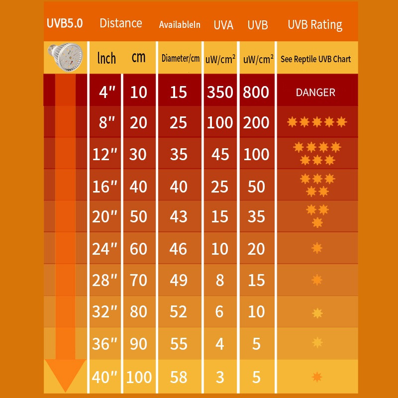 UVA UVB Reptile Light Bulb Full Specstrum LED UV Lamp for Turtle Lizard Snake 5.0 10.0 Compact Desert Terrarium Lamp