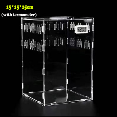 Δεξαμενή ερπετών κατοικίδιων ζώων Acrylic Spiders Lizard Breeding Box Tortoise Snakes House Cage Reptiles Αξεσουάρ