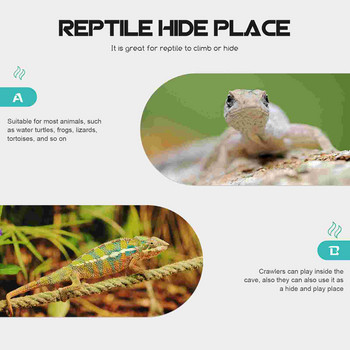 Влечуго Gecko Стълба Hut Hide Husk Housecave Аксесоари Резервоар Гнездене на птици Гребенести скривалища Скривалище Терариум Hideout Гущер