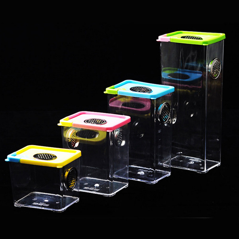 Akrüülist roomajate aretuskast, läbipaistev roomajate terraariumikandja, hingav söödakast madu ämbliksisaliku skorpioni sajajalgsele