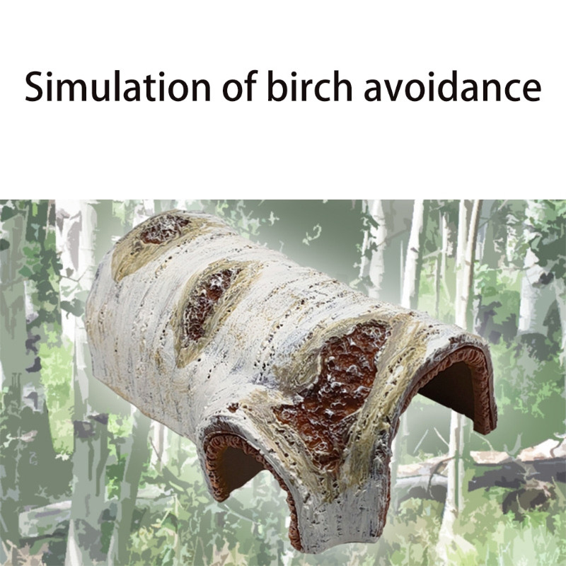 Peșteră de ascuns de reptile Ascundere de animale mici Piele de rășină din bușteni de mesteacăn artificial ajută la reproducerea șerpilor șopârle Gecko leopard