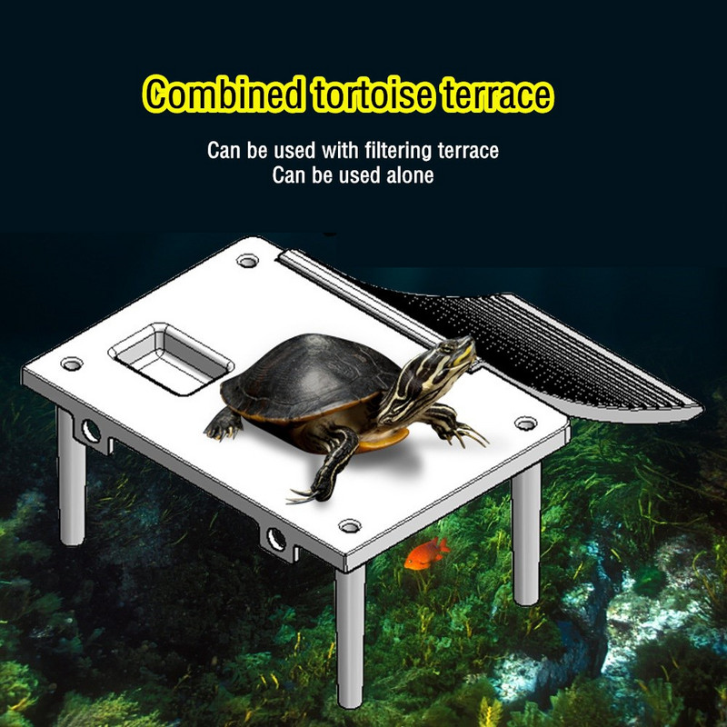 Πλατφόρμα Basking Χελώνας Fish Tank Aquarium Ladder Island Ράμπα ερπετών Βεράντα ανάπαυσης χελώνας με βεντούζες 2 τμχ