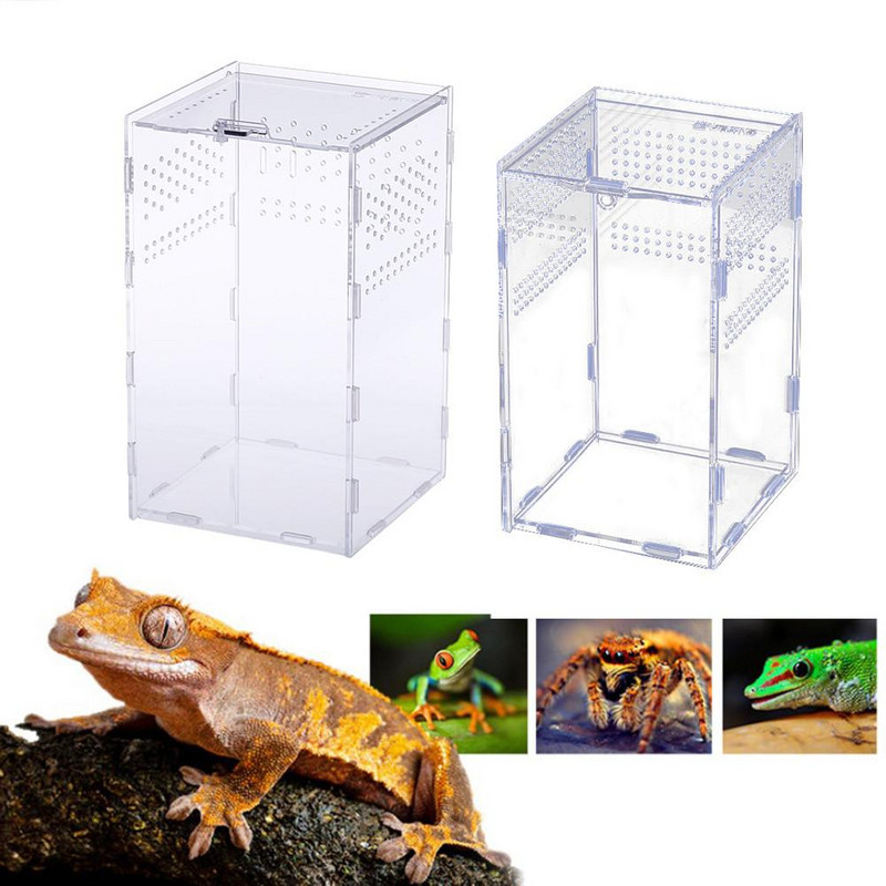 Cutie de reproducție pentru reptile Cutie de reproducere a insectelor asamblată Cutie de reproducție acrilice pentru cățărare pentru animale de companie Terarium transparent păianjen șopârlă