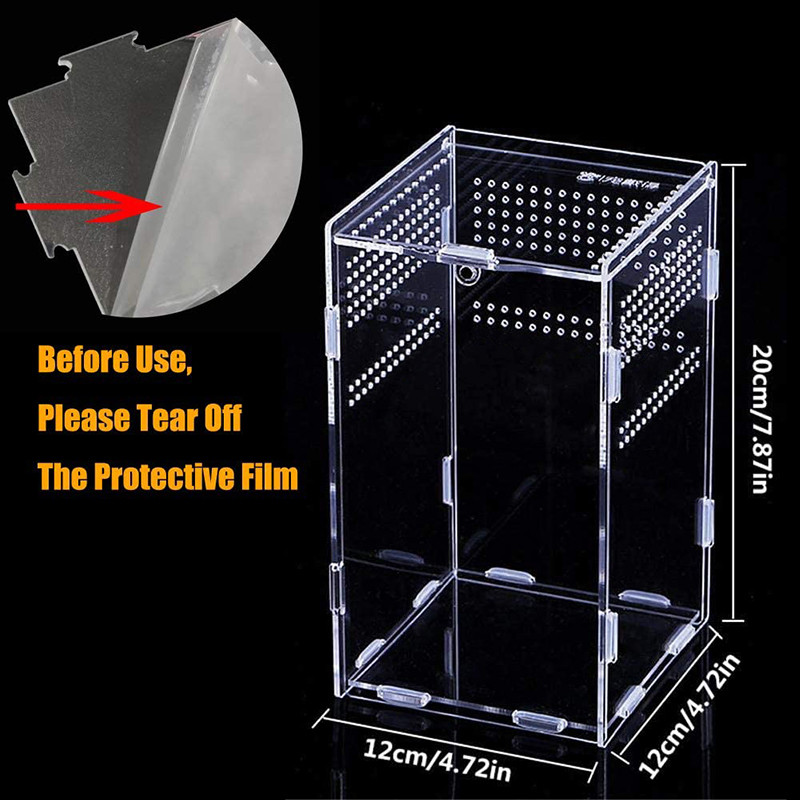 Συναρμολογημένο ακρυλικό κουτί αναπαραγωγής ερπετών Tank Terrarium Spider Lizard Scorpion Amphibian Breathable Terrarium Pet Accessories