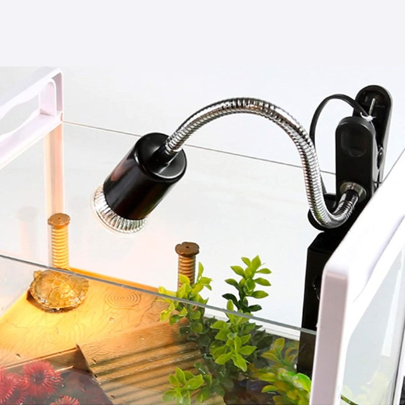 1 set lămpi de căldură pentru reptile UVA UVB Suport pentru becuri reglabil pentru acvariu Suport pentru lampă întrerupător reglabil pentru broaște țestoase șarpe țestoasă