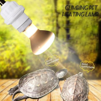 Гнездо за нагревателна лампа за костенурка Адаптер за държач на лампа Комплект за осветителни тела Керамична гнездо за винт с черен кабел за аквариумни влечуги