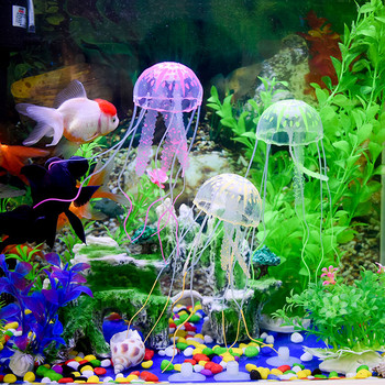 Δεξαμενή ψαριών χελώνας Μίνι υποβρύχιο Στολίδι Glowing Effect Τεχνητή Μέδουσα Fish Tank Aquarium Decoration Lovely 5,5cm 8cm 10cm