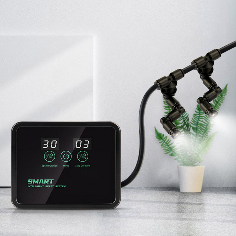 Plastic 1 set Umidificator funcțional pentru plante cu sincronizare inteligentă R-clemă Sistem de control al reptilelor Corp compact pentru casă