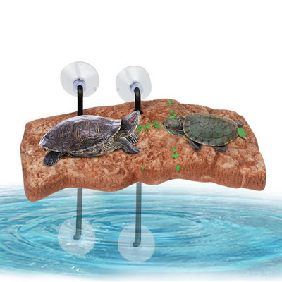Bruņurupuču peldēšanas platforma Peldošā bruņurupuču piestātne Taisnstūrveida bruņurupuču piestātnes akvārija dekorēšana Brazīlijas bruņurupuča kāpšanas salā