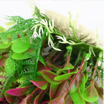 Πλαστικά διακοσμητικά ενυδρείου Πράσινο τεχνητό πλαστικό φυτό γρασίδι χελώνα Δεξαμενή ψαριών Διακοσμητικό ενυδρείο