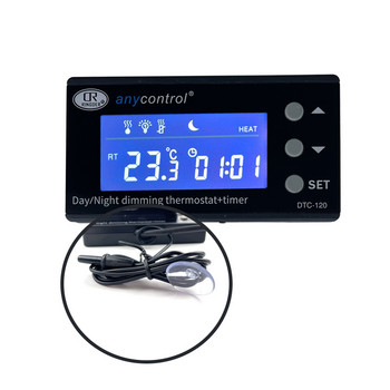 Ден/нощ LCD цифров термостат за влечуги с регулатор на таймера Температурен регулатор за животни земноводни за терариум