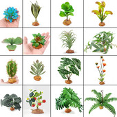 Rāpuļu mākslīgie augi Bruņurupuču tvertnes dekorēšana Abinieku dzīvotņu slēptuve Terārija rotājumi Tuksneša zemes augu ainavu veidošana