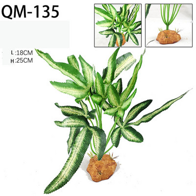 Rāpuļu mākslīgie augi Bruņurupuču tvertnes dekorēšana Abinieku dzīvotņu slēptuve Terārija rotājumi Tuksneša zemes augu ainavu veidošana