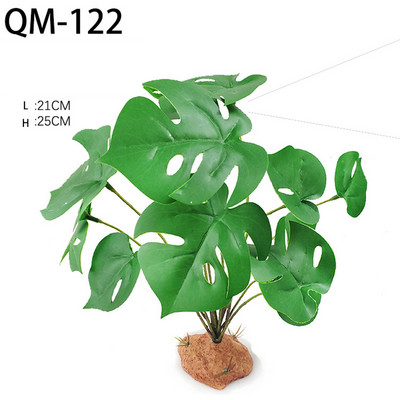 Rāpuļu mākslīgie augi Bruņurupuču tvertnes dekorēšana Abinieku dzīvotņu slēptuve Terārija rotājumi Tuksneša zemes augu ainavu veidošana