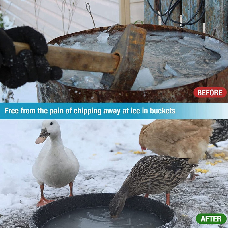 1 bucată Încălzitor de apă potabilă agricolă de iarnă pentru baie de păsări Încălzitor de dezghețare pentru rezervor de apă (priză SUA)