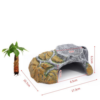 Adăpost pentru reptile Peșteră de ascundere a animalelor mici, cavernă pentru broaște țestoase, pervazuri pentru găzduire, pervaz de șist pentru reptile, amfibieni, decor de terariu