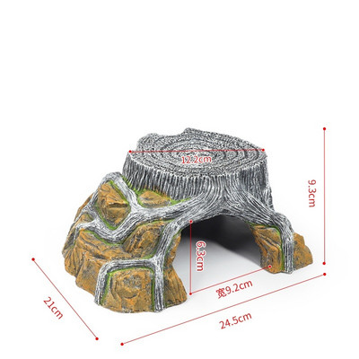 Adăpost pentru reptile Peșteră de ascundere a animalelor mici, cavernă pentru broaște țestoase, pervazuri pentru găzduire, pervaz de șist pentru reptile, amfibieni, decor de terariu