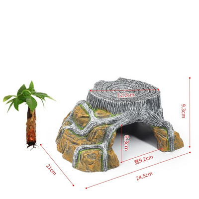 Adăpost pentru reptile Peșteră de ascundere a animalelor mici, cavernă pentru broaște țestoase, pervazuri pentru găzduire, pervaz de șist pentru reptile, amfibieni, decor de terariu