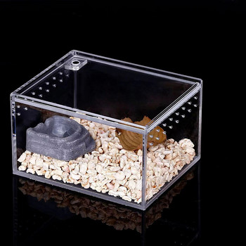 Κουτί αναπαραγωγής ερπετών Μεγάλο ακρυλικό διαφανές συρόμενο κάλυμμα Reptile Tank Insect Spider Tortoise Lizard Feeding Box Terrarium