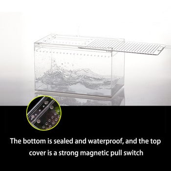 Кутия за отглеждане на влечуги Голям акрилен прозрачен плъзгащ се капак Резервоар за влечуги Насекоми Паяк Костенурка Кутия за хранене на гущери Терариум