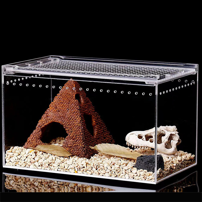 Κουτί αναπαραγωγής ερπετών Μεγάλο ακρυλικό διαφανές συρόμενο κάλυμμα Reptile Tank Insect Spider Tortoise Lizard Feeding Box Terrarium