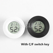 Apvalus įdėtas elektroninis skaitmeninis termometras ir higrometras roplių naminių gyvūnėlių akrilo dėžutės temperatūros ir drėgmės matuoklis