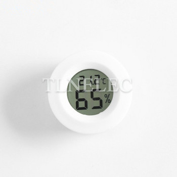 Στρογγυλό ενσωματωμένο ηλεκτρονικό ψηφιακό θερμόμετρο και υγρόμετρο ερπετό ακρυλικό κουτί μετρητή θερμοκρασίας και υγρασίας
